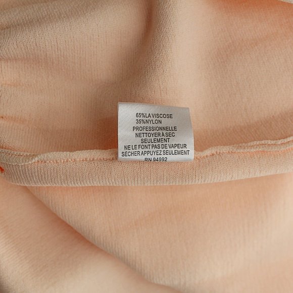 Jonathan Simkhai Stretch Knit Bell Sleeve Peplum Top Blush Cut Out  Jewel Neck - Picture 9 of 13